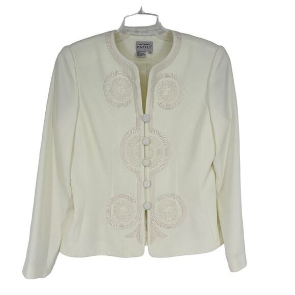 Vintage Adrianna Papell Skirt & Top Set Embroidered White 8 - Picture 5 of 12